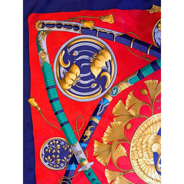 1990s Hermès Daïmyo Silk Scarf 1998 Designed by Françoise Faconnet For Sale - Image 5 of 12