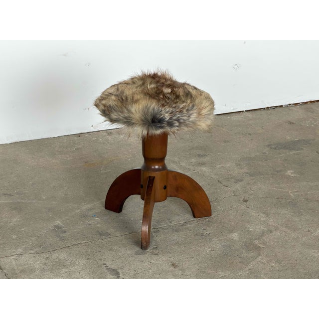 Wood Vintage Scandinavian Sculptural Oak Tripod Stool, 1940s For Sale - Image 7 of 7