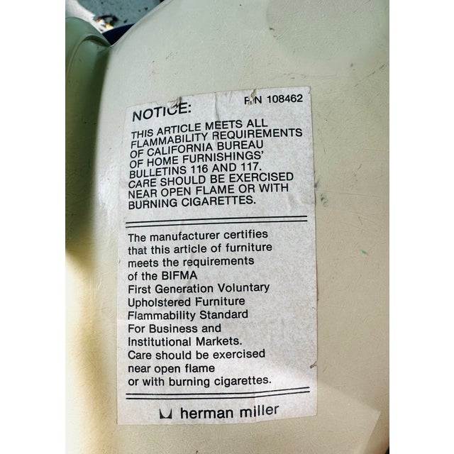 1960's Fiberglass and Blue Fabric Swivel Chairs by Eames for Herman Miller - Set of 4 For Sale - Image 10 of 11