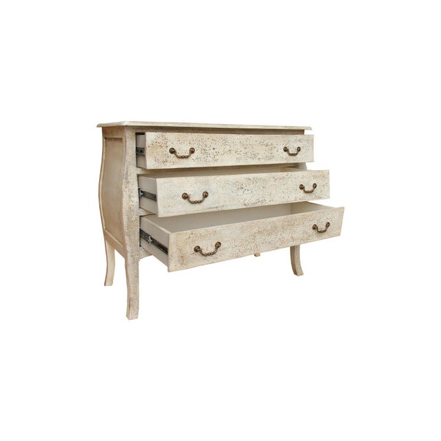 Carina Three Drawer Wooden Chest With Curved Legs Storage Chest