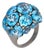 Vintage 25.00 Carat Blue Topaz 18k Gold Cocktail Ring, Size 6.75 For Sale