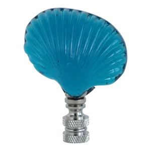 Ocean Blue Glass Shell Lamp Finial