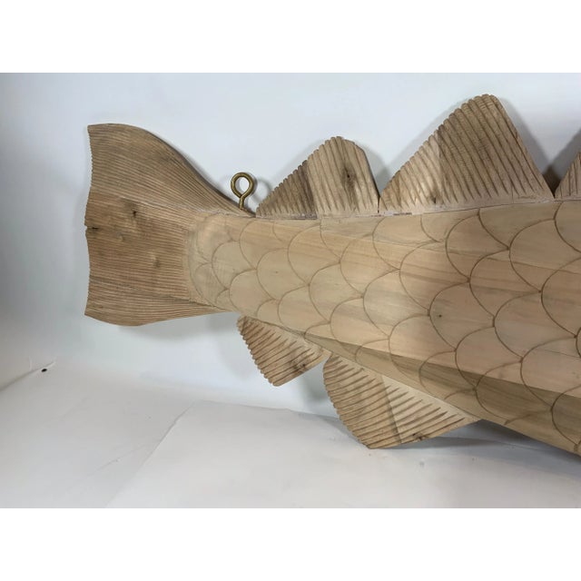 Six Foot Carved Wood Codfish For Sale - Image 10 of 12