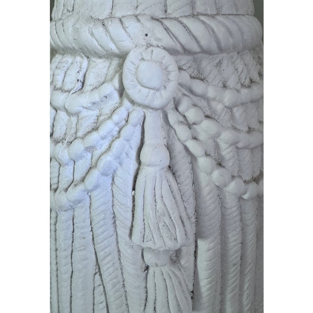 White Mid 20th Century Plaster Tassel Side Table in the Style of Dorothy Draper For Sale - Image 8 of 13