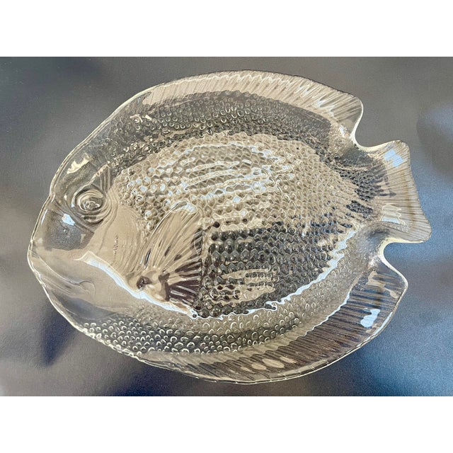 Glass Vintage Glass French Fish Plates - Set of 8 For Sale - Image 7 of 7