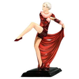 Art Deco Figure Posing Dancer with Cloth attributed to Lorenzl for Goldscheider Vienna, 1939