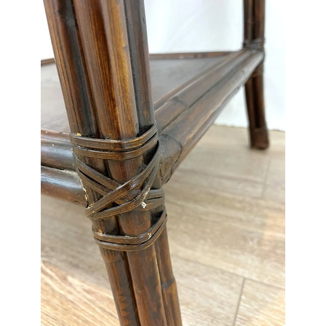 Vintage Bamboo Tiered Pagoda Étagère For Sale - Image 11 of 12