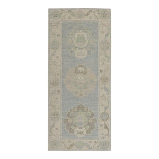 Oriental Hand Knotted Rug Turkish Oushak 2'7" x 6'6" For Sale