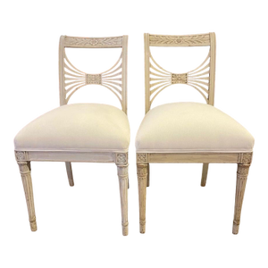 Pair of Swedish Gustavian Painted Side Chairs