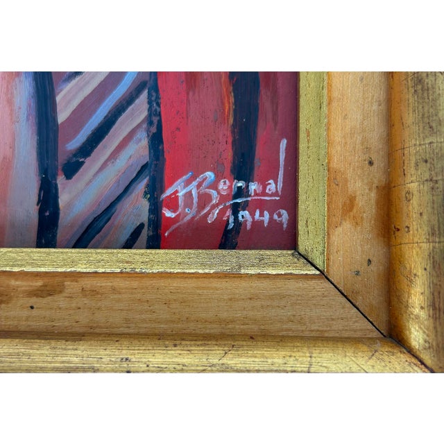 Jose Bernal 1947 Abstract Oil Painting on Canvas "Opera Singer" For Sale - Image 4 of 6