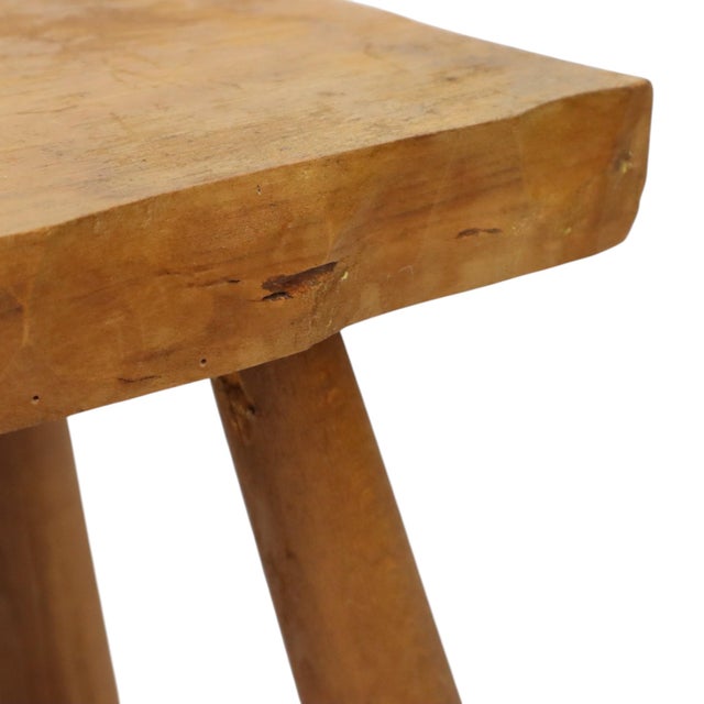 Brutalist Rustic Wood Milking Stool, 1950s For Sale - Image 15 of 18