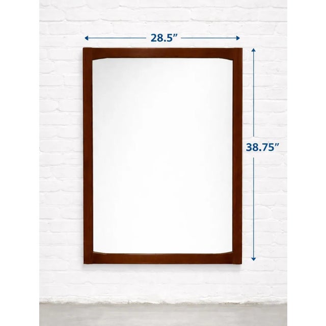 Mid-Century Modern Mid Century Modern Walnut Mirror, 1960s — Scandinavian Design, For Sale - Image 3 of 10