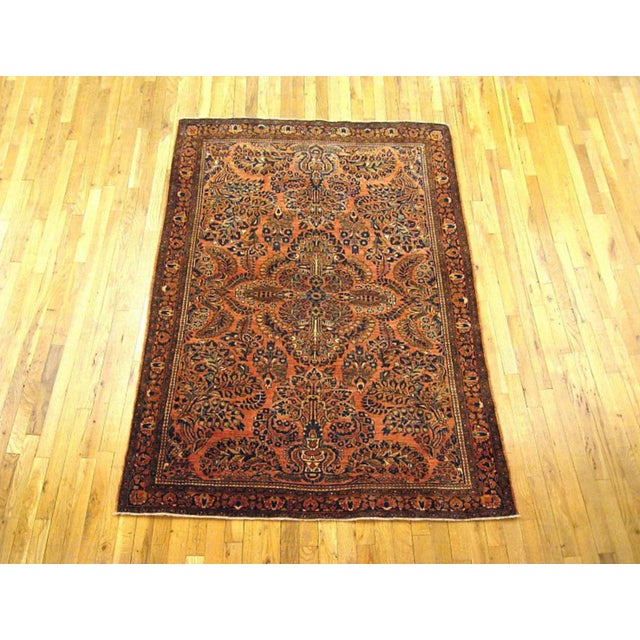Antique Persian Sarouk Oriental Rug, circa 1920, Small size An antique Persian Sarouk oriental rug, size 6'1" x 4'4",...