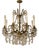 Vintage Louis XVI Chandelier in Bronze and Crystal, 1940s For Sale