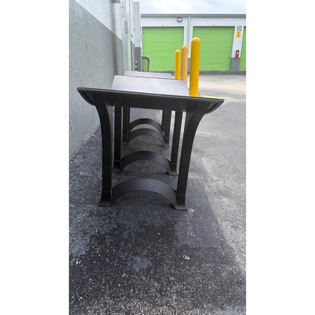 These are top of the line KREISS Chow Mayan pagoda benches. They are iron and are meant for indoor use though a covered...