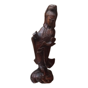 Exquisite Carved Boxwood Guanyin, Goddess of Compassion