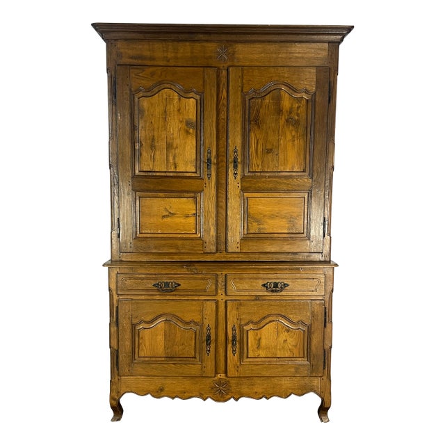 Antique French Buffet Deux Corps Cupboard For Sale