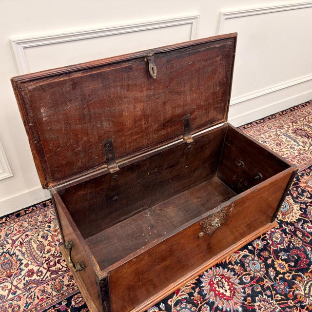 Wood Antique Colonial Blanket Chest For Sale - Image 7 of 11
