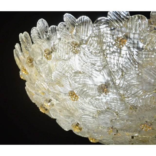 Transparent Murano Ceiling Light Flower by Seguso for Venini, Italy, 1960s For Sale - Image 8 of 16