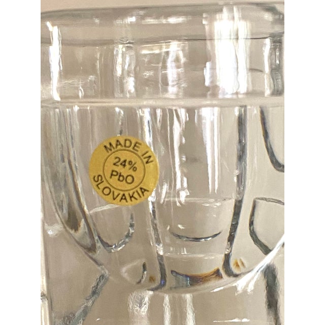 Glass Vintage Modernist Crystal Vase For Sale - Image 7 of 7