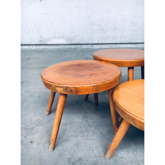 Mid-Century Low Side Table Set, Belgium, 1950s, Set of 4 For Sale - Image 4 of 18