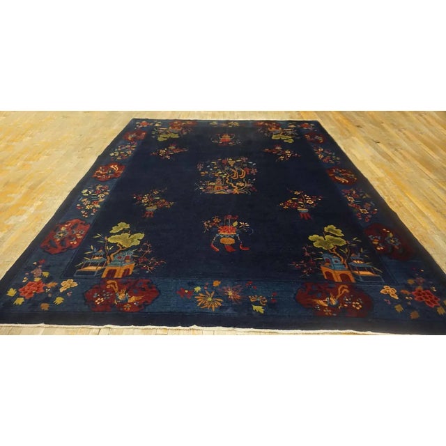 1920s Chinese Art Deco Carpet ( 9' x 11'6" - 275 x 350 ) Wool Antique Knotted Rectangle Chinese – Art Deco 1920s Room Size...