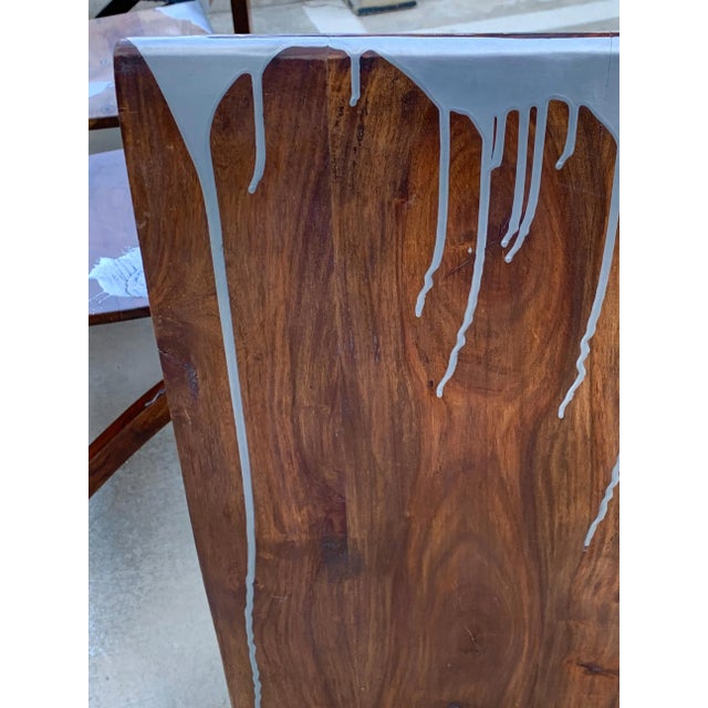 Acacia Wood Chairs - Set of 4 For Sale In Palm Springs - Image 6 of 13