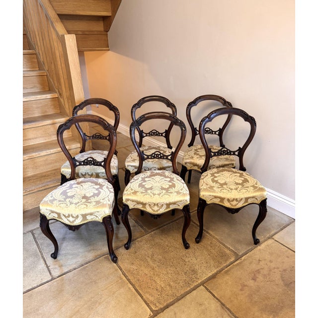 Antique Victorian Rosewood Dining Chairs, 1860, Set of 6 For Sale - Image 9 of 9