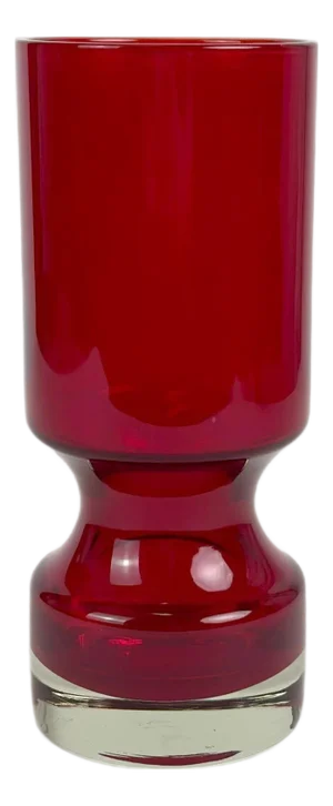Mid-Century Modern Red Glass Vase from Alsterfors, Sweden, 1960s