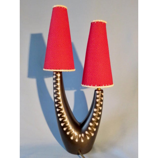 Stoneware Bedside Lamp with 2 Asymmetrical Arms from Søholm, Denmark, 1955 For Sale - Image 9 of 9