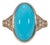 5.5Ct Sleeping Beauty Turquoise Ring With Earth Mined Diamonds in Solid 14k Gold, Size 6.75 For Sale