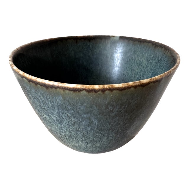 Large Swedish Aru Harfur Glazed Stoneware Bowl by Gunnar Nylund for Rörstrand, 1960s For Sale