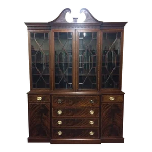 Vintage China Cabinet, Breakfront Cabinet, Beacon Hill Kaplan Furniture