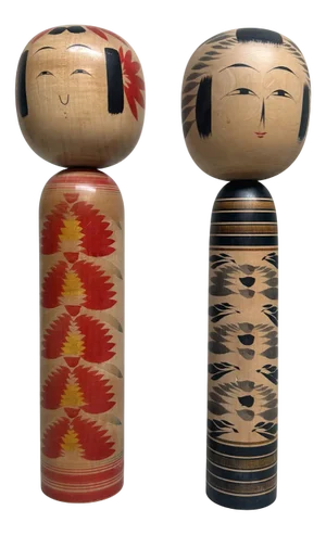 Large Japanese Kokeshi Dolls, 1960s, Set of 2