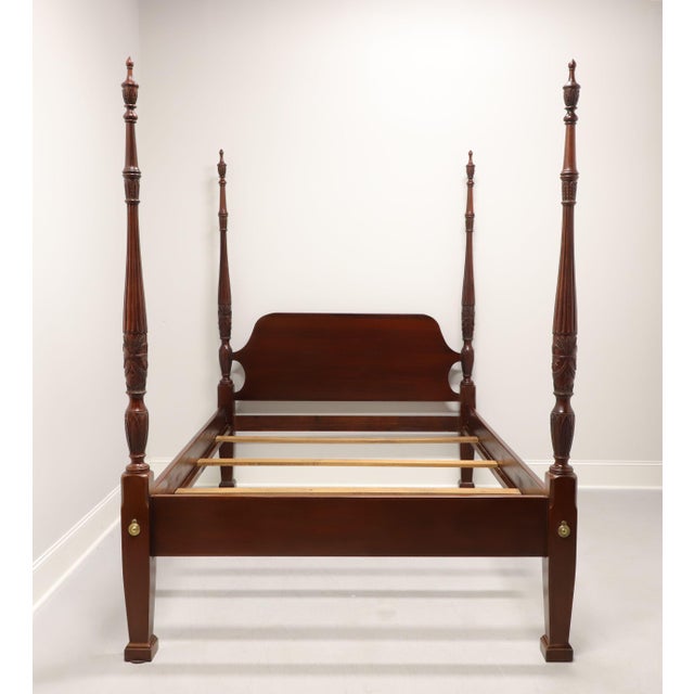 Vintage Lexington Solid Mahogany Rice Carved Queen Poster Bed Chairish
