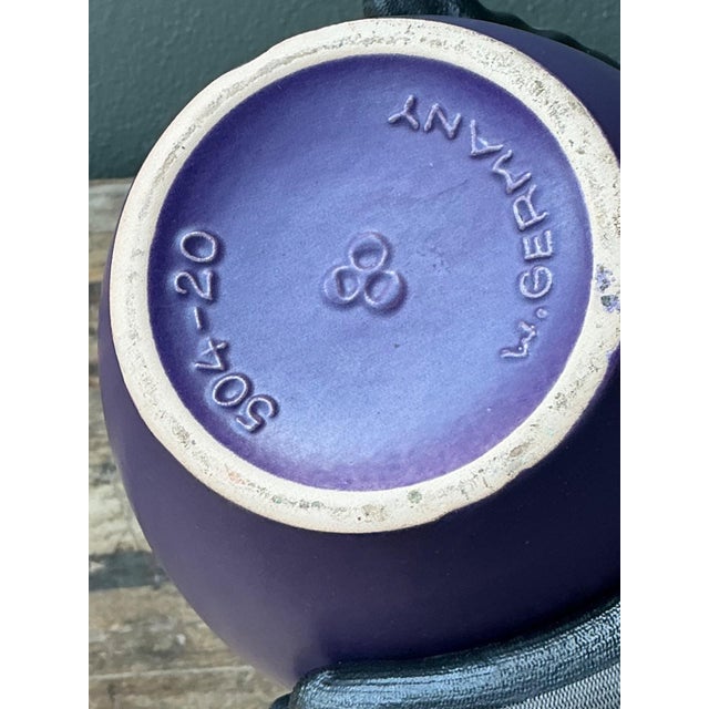 Vintage West German Handcrafted Purple Ceramic Vessel For Sale - Image 13 of 15