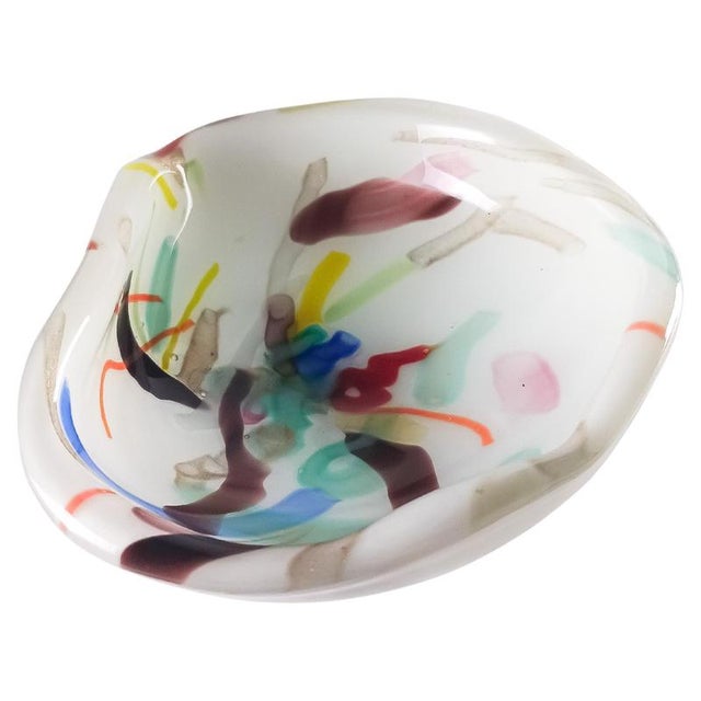 Lattimo and Aventurine Murano Glass Bowl, Italy, 1960s For Sale - Image 12 of 12