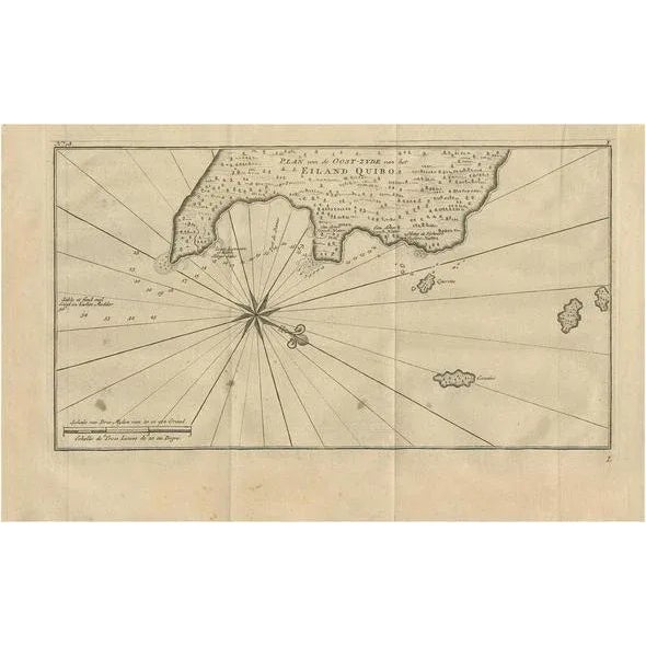 Mid 18th Century Antique Map of Coiba Island by Anson, 1749 For Sale - Image 5 of 5
