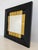 Italian Vintage Wall Mirror with Black Lacquered Frame and Gold Square Inserts, 1980s For Sale - Image 3 of 14