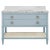 Metal Matthew Izzo Home Cutler 48" Light Blue Matte Lacquer Single Sink, Two Drawer Bath Vanity With Open Can Shelf and Brass Drawer Pulls For Sale - Image 7 of 7