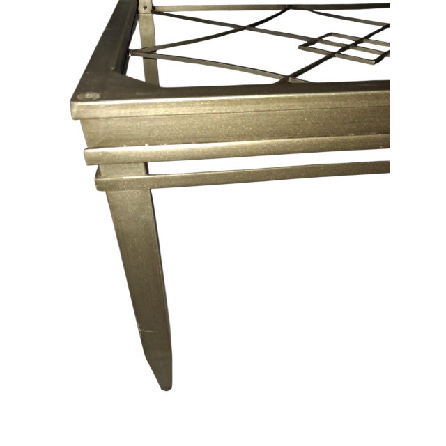 Maison Jansen 1970s Stunning Hollywood Regency Style Cocktail Table That Combines Architectural Geometric Symmetry With Sleek Mid-Century Flair. For Sale - Image 4 of 9