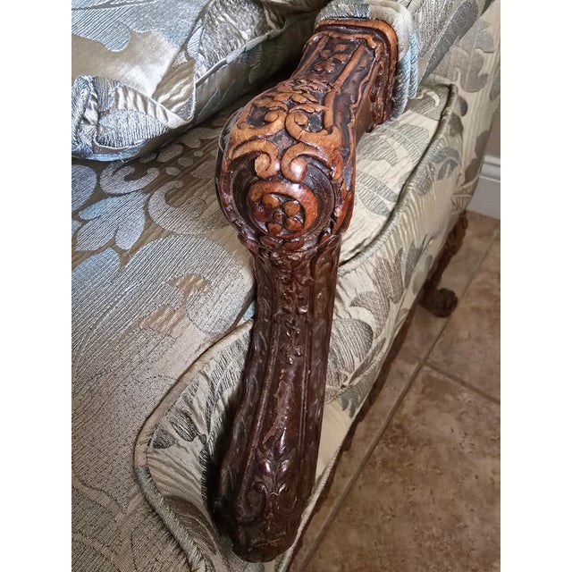 Pair of Ery 18th Century Bergere Armchairs, Hand-Carved Walnut, Made in France For Sale - Image 11 of 15