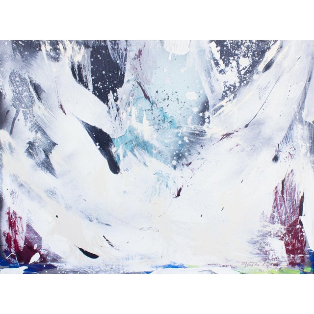 Contemporary “White Tree Kimono” Abstract Acrylic and Enamel on Canvas Painting by Martha Kaplan For Sale - Image 3 of 9