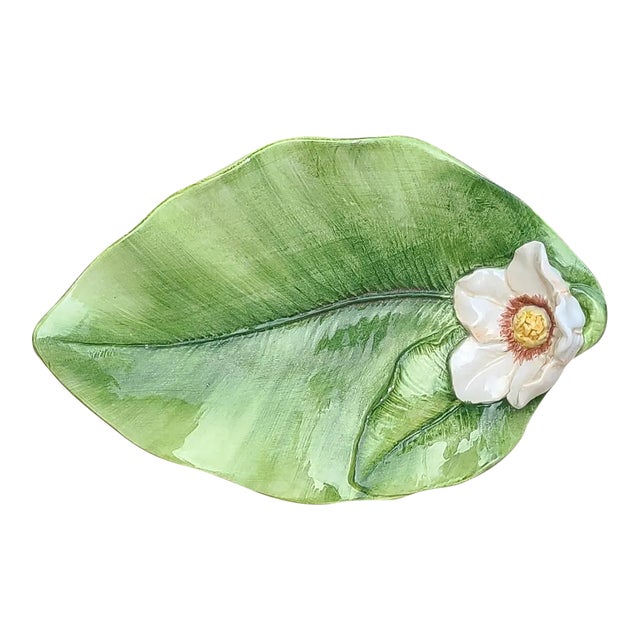 LastChance!Vintage Italian Majolica Style Trinket Tray or Catchall For Sale