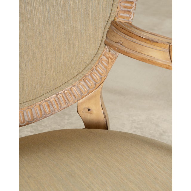 Set of Six Kreiss Louis XVI Style Cerused Oak Dining Armchairs For Sale - Image 16 of 18
