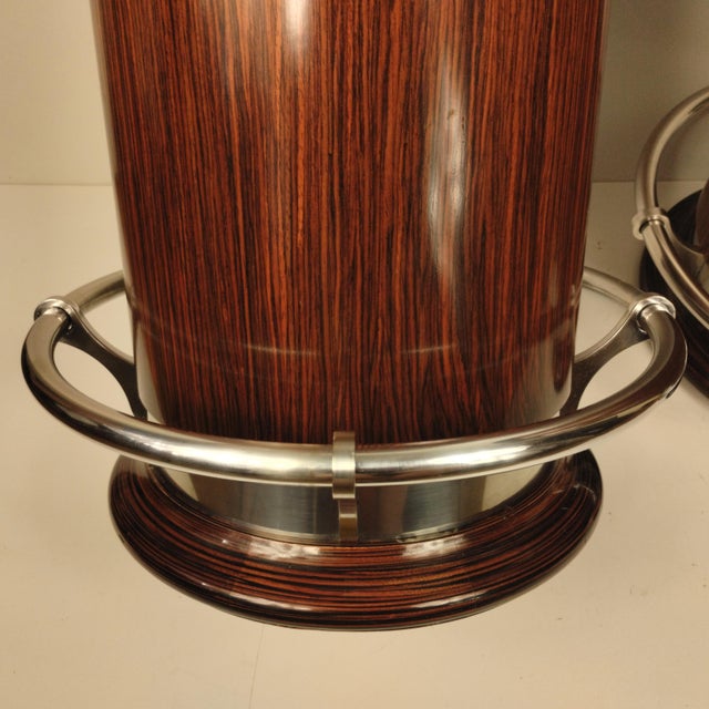 Mid-Century Italian Art Deco Style Rosewood Bar Stools, 1970s, Set of 2 For Sale - Image 13 of 15
