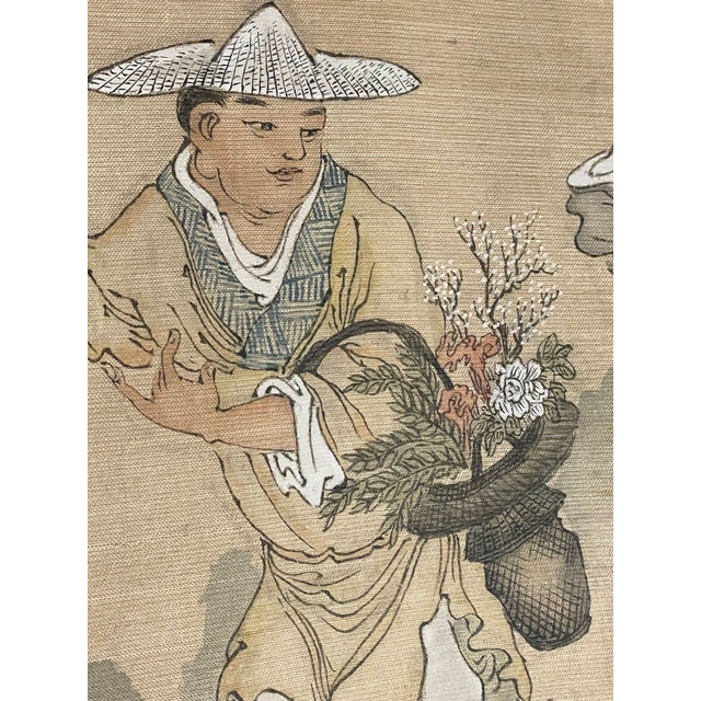 Set of Four Chinese Paintings in Rosewood Frames, Signed, 19th Century For Sale - Image 12 of 18