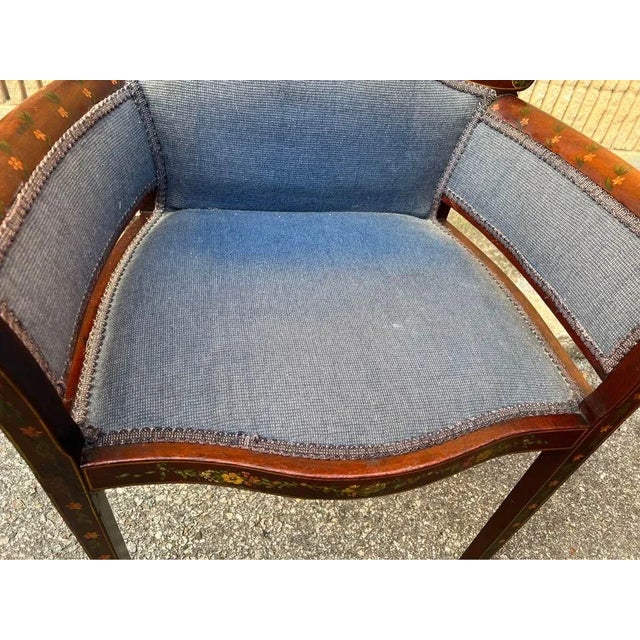 Early 20th Century Early 20th Century Edwardian Style Satinwood Dressing Chair For Sale - Image 5 of 12