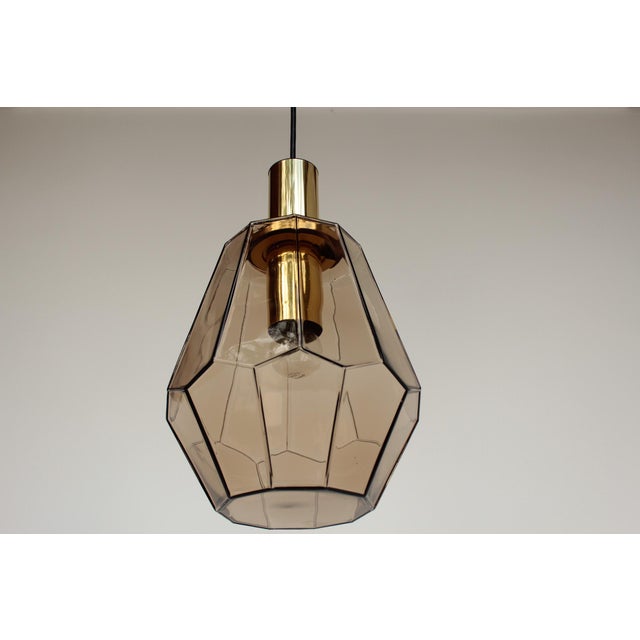 Geometric Smoked Glass Pendant Light from Limburg, 1970s For Sale - Image 13 of 15