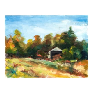 1990s Contemporary Farm Landscape Painting For Sale